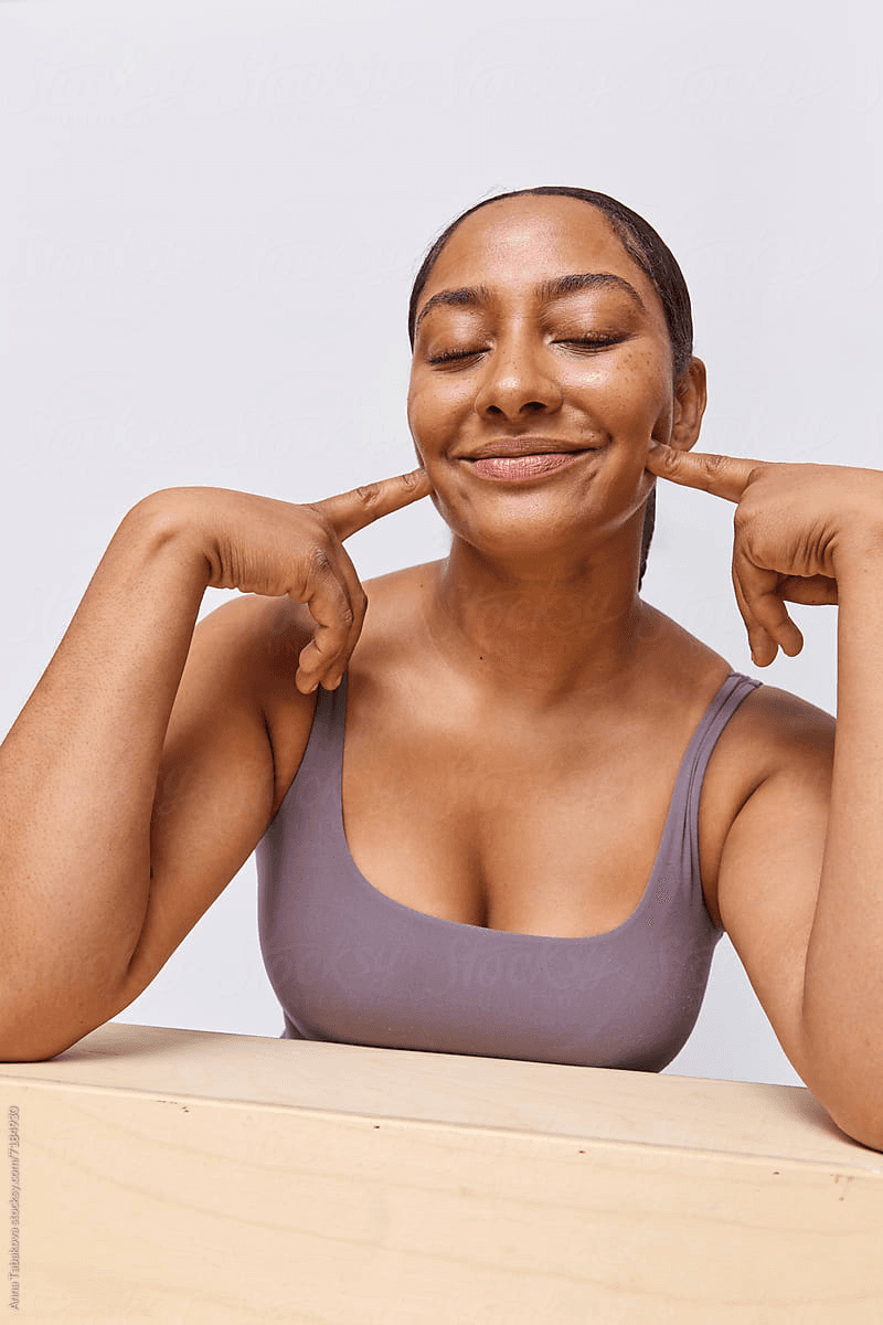 Woman enjoying her skincare routine